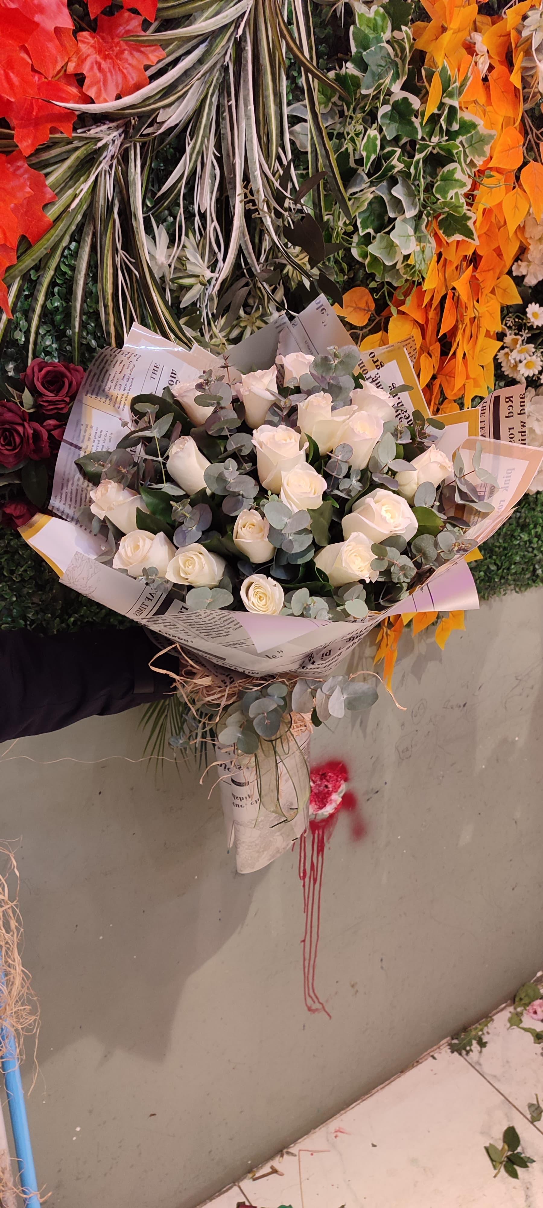 21 Adet Beyaz Gül Buketi