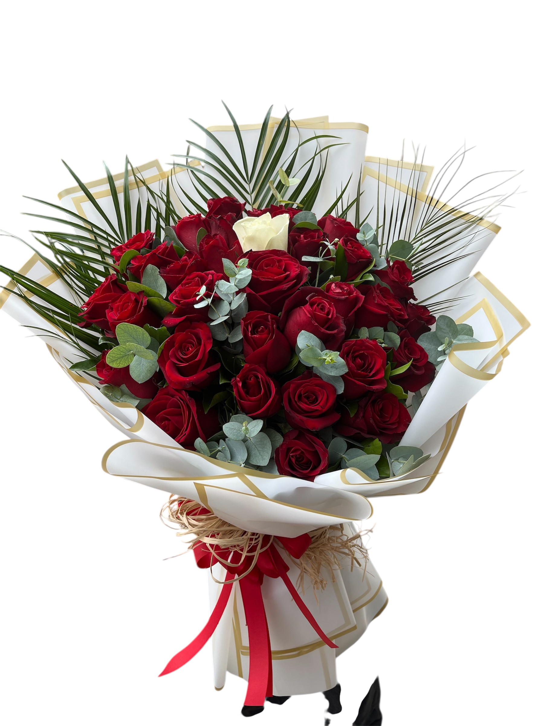 30’Lu Şık Tasarım Kırmızı Gül